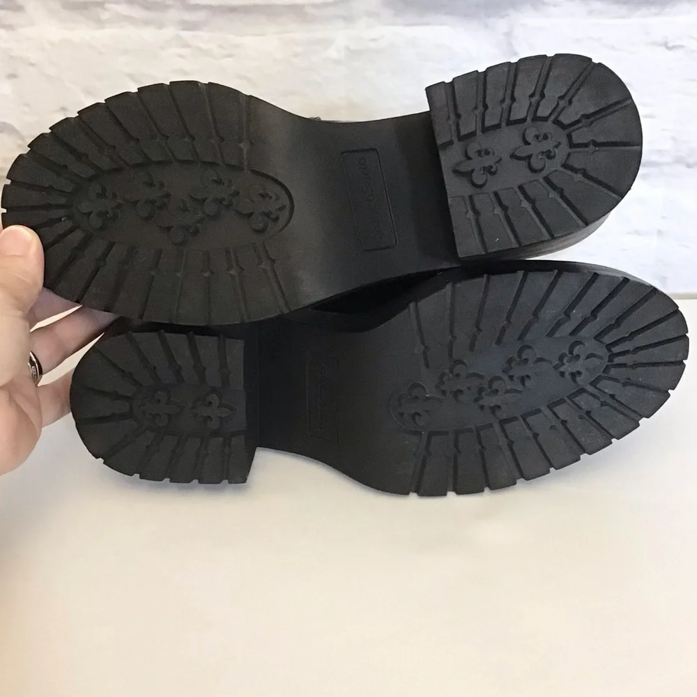 Franco Sarto 9.5 Desma Platform Chunky Loafers Women’s Black Patent Horsebit